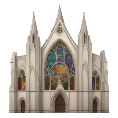 Cathedral with stained glass windows  sticker