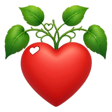 red heart with green vines around it sticker