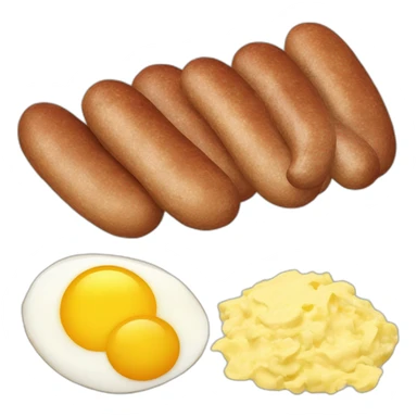 a saussage and two scrambled eggs sticker