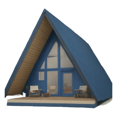 Modern blue a-frame cabin sticker