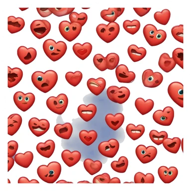 Carita con ojos de corazones y sonrojado sticker