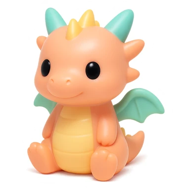a fantasy dragon vinyl figure with small wings, playful look sticker