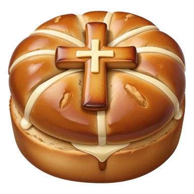 hot cross buns, Easter bread with cross on top sticker