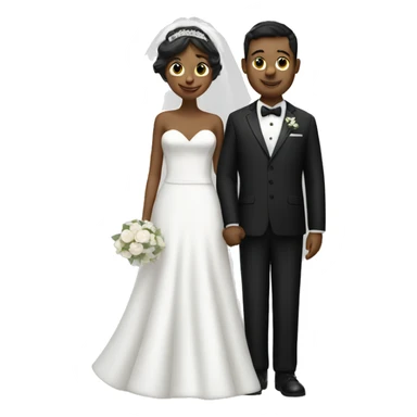 bridal couple dresses in black and white sticker