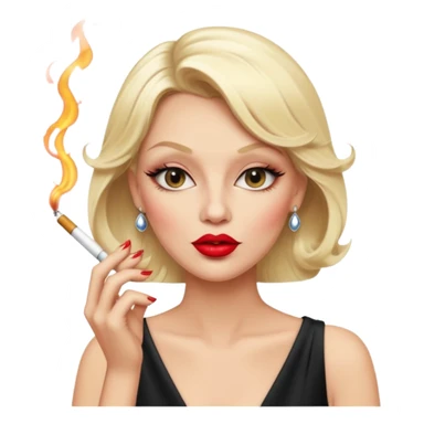 An old blonde diva smoking a cigarette sticker
