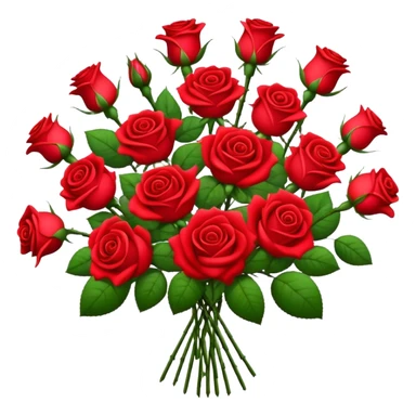 Red rose bouquet with white little dot flowers sticker