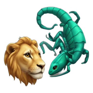 Leo and Scorpio animals sticker