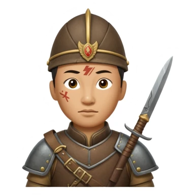 horse mogolian ancient army with small knife sticker