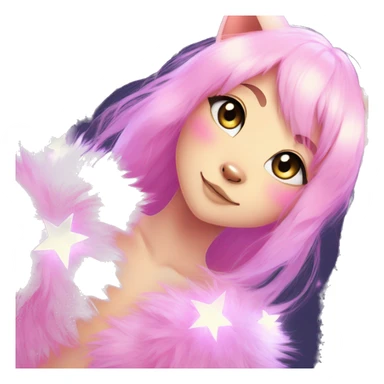 Anthro Shiny Colorful Pastel Glitter Sparkle Stars Pink Gradient Anime Chibi Fakémon Fur Sona sticker