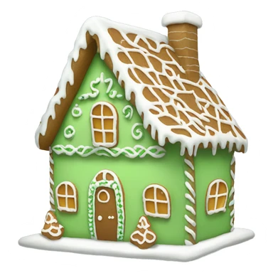 Cosy light green gingerbread house  sticker