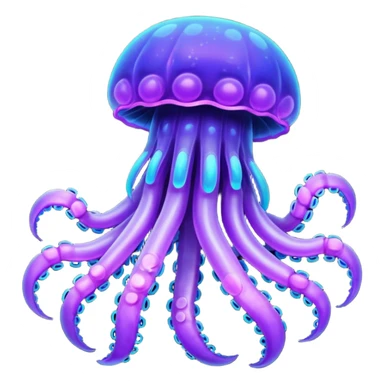 Neon glowing jellyfish-crab-squi sticker