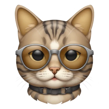 Grey tabby cat wearing sunglasses  sticker