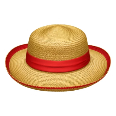Sombrero de paja con una tira roja en la parte central sin ninguna soporte sticker