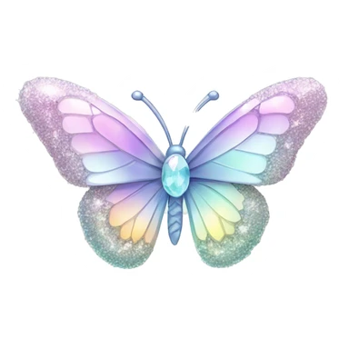 Pastel sparkly iridescent glass crystal butterfly sticker