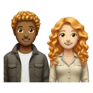 two bestfriends one with wavy orange hair one with wavy dirty blonde hair sticker