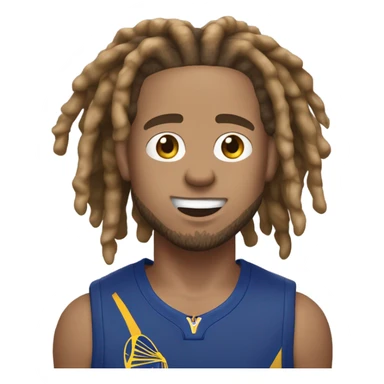 lightskin guy with 2 strand dreads yelling with a steph curry jersey on with dread that are log to his shoulders sticker
