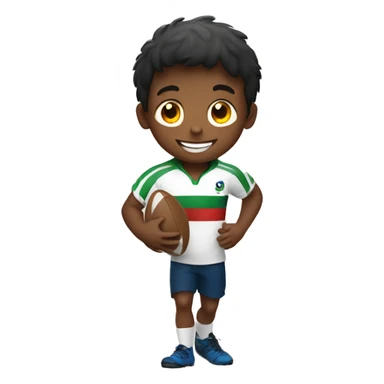 HAPPY KID WITH A RUGBY BALL sticker