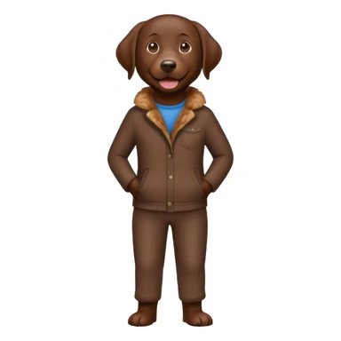 Chocolate lab wearing pants sticker