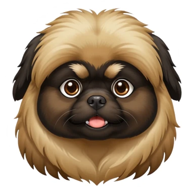 Black Pekingese with tan brow spots and tan snout  sticker
