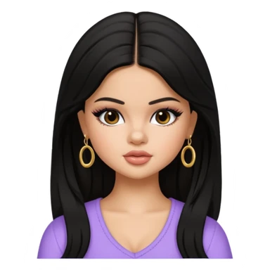 selena gomez as pretty bratz baddie, black hair sticker