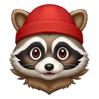 raccoon wearing a red hat sticker