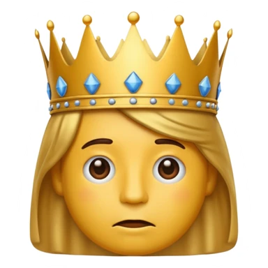 Tired emoji wearing a king’s crown sticker