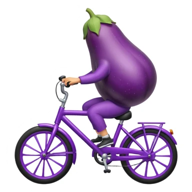 Eggplant riding bike  sticker