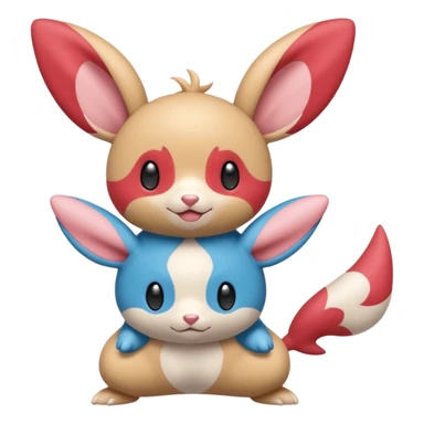 Teddiursa-Minccino-Plusle-Minun-fusion  sticker