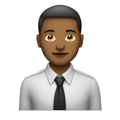 genera un joven de ojos de color claro con ropa semi formal señalando algo sticker