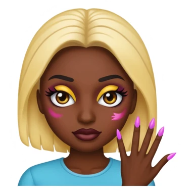Baddie emoji with fake lashes and nails sticker