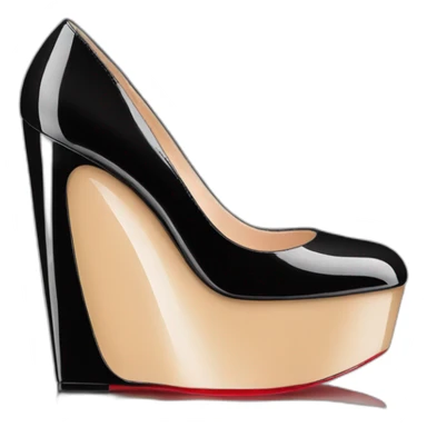 WEDGE heel LOUBOUTIN black PATENT sticker