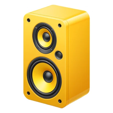 mac os icon yellow audio speaker isometric sticker