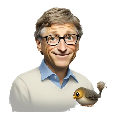 bill gates with a pet cockle sticker