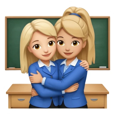 two Bestie coworkers teacher hug sticker