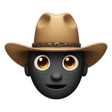 cute black robot with cowboy hat sticker