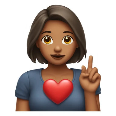 emoji girl in love with heart on hand sticker