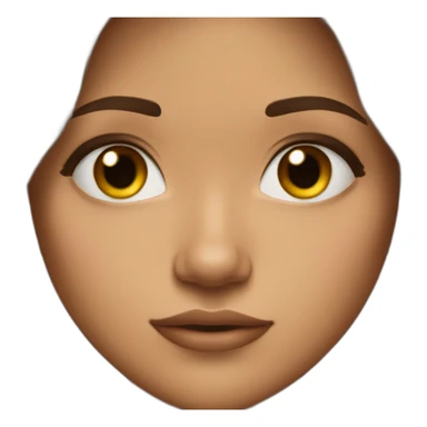 Girl with tan skin, mid length brown hair, bigish nose, long lashes and sorta eye bags sticker