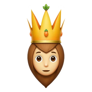 There is a hazelnut with a crown on his head, on his left side is a lemon like a hacker and on his right side is a carrot like a detective sticker