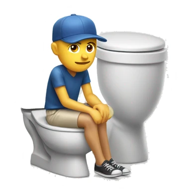 White man sitting in the toilet with a backwards baseball hat on sticker
