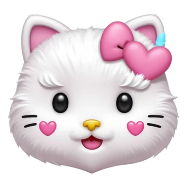 Hello Kitty smiling with pink heart eyes sticker