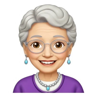 smiling grandma with jewelry accents sticker