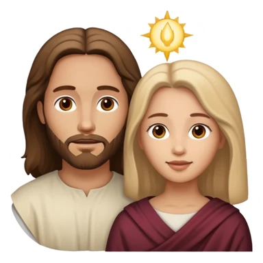Jesus animado con una mujer ayudándola, variadas sticker