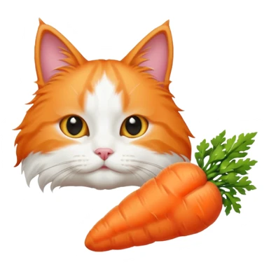 a carrot which is hold a cat sticker
