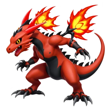 Splash-patterned emotional sparky sparky boom boom painful Darkrai-Guilmon-Salandit-Yveltal-Pokémon-Fakémon-fusion-hybrid-creature sticker