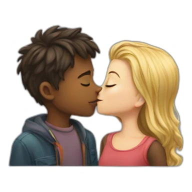 Boy kiss girl  sticker
