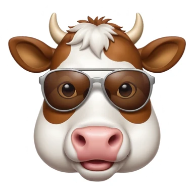 cool cow wearing sunglasses sticker