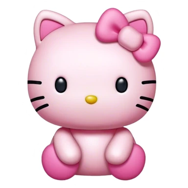 pink kawaii plush hello kitty sticker
