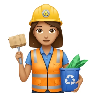 women, Waste Management, safety vest, trash picker sticker