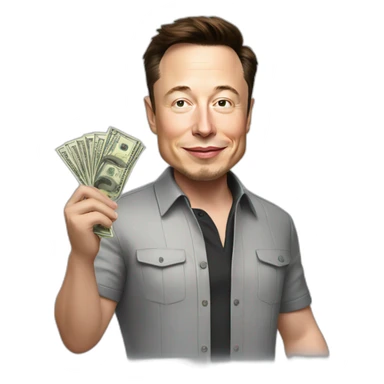 Elon musk holding money  sticker