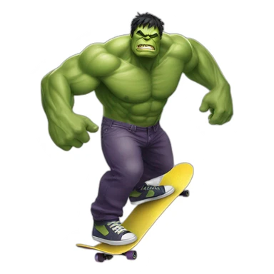 Hulk riding skateboard sticker
